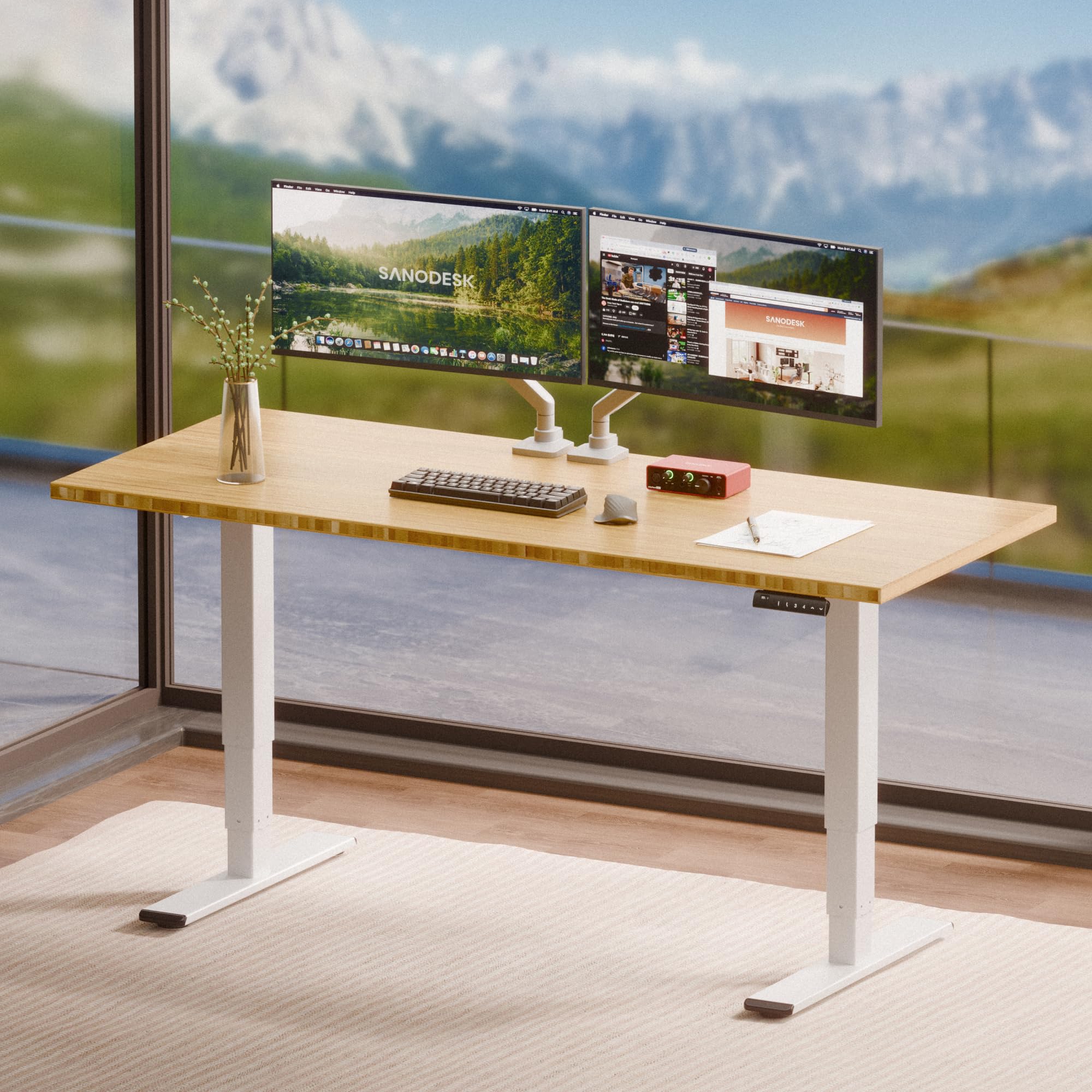SANODESK Solid Bamboo 3-Stage 72x30