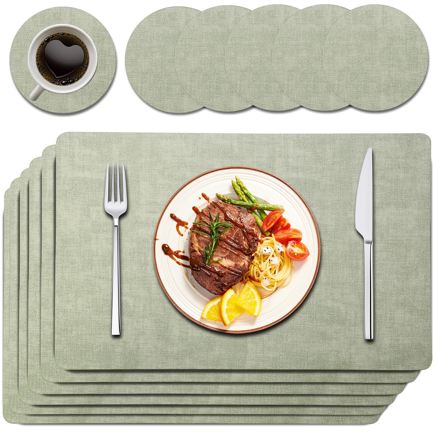 Purejoy Placemats and Coaster Sets 6