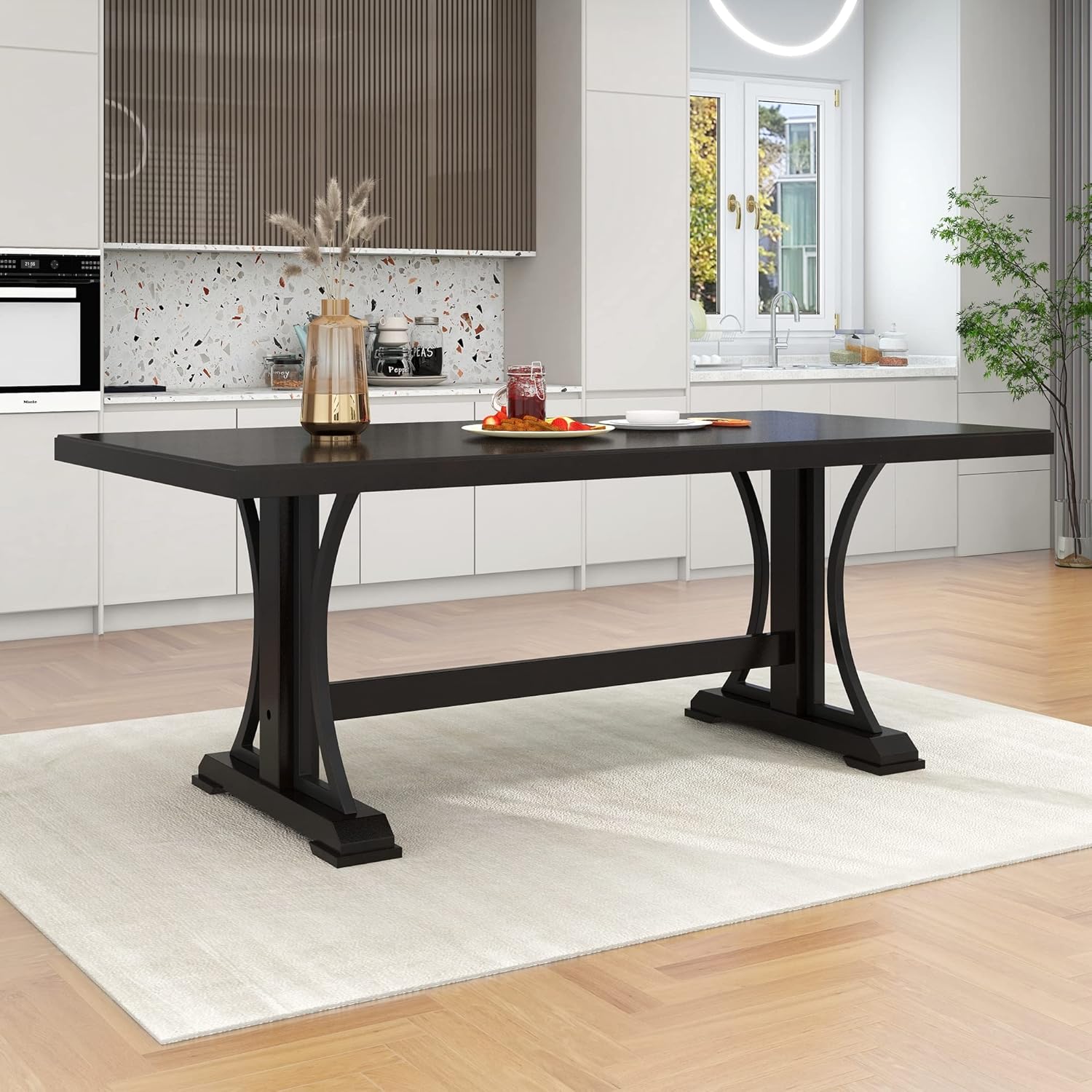 kevinplus 78'' Wood Dining Table for 68, Rectangular