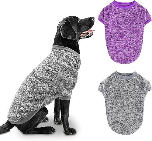 Rypet Paquete de 2 suéteres grandes para perros de invierno, ropa de punto clásica, suave, gruesa, cálida, para perros medianos y grandes