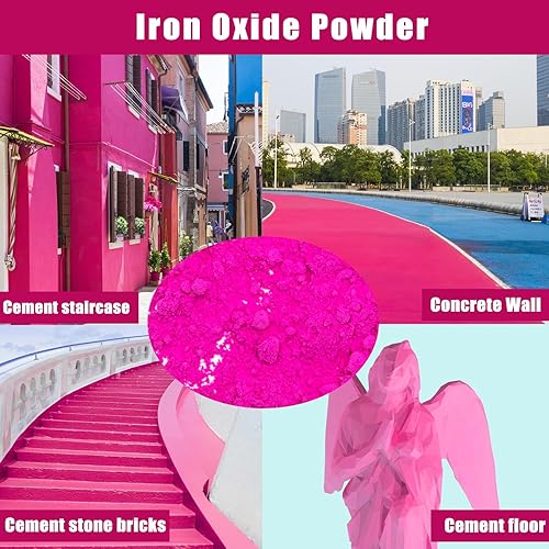Miniatura 5 de GOODTAKE Pigmento de hormigón, polvo de óxido de hierro rojo rosa para hormigón, cemento, arcilla, lima, pintura, pigmento en polvo de tinte de