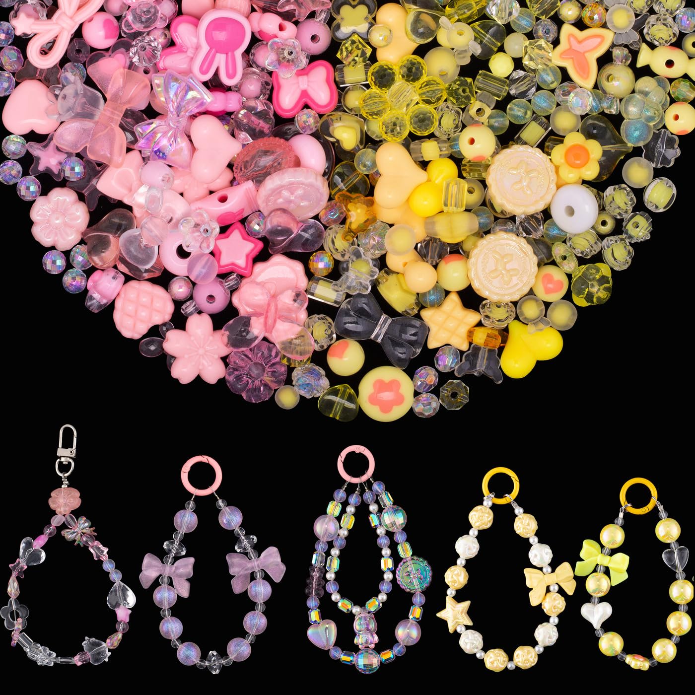 GUJOXILA Acrylperlen Charms Kawaii Grün Perlen Anhänger mit