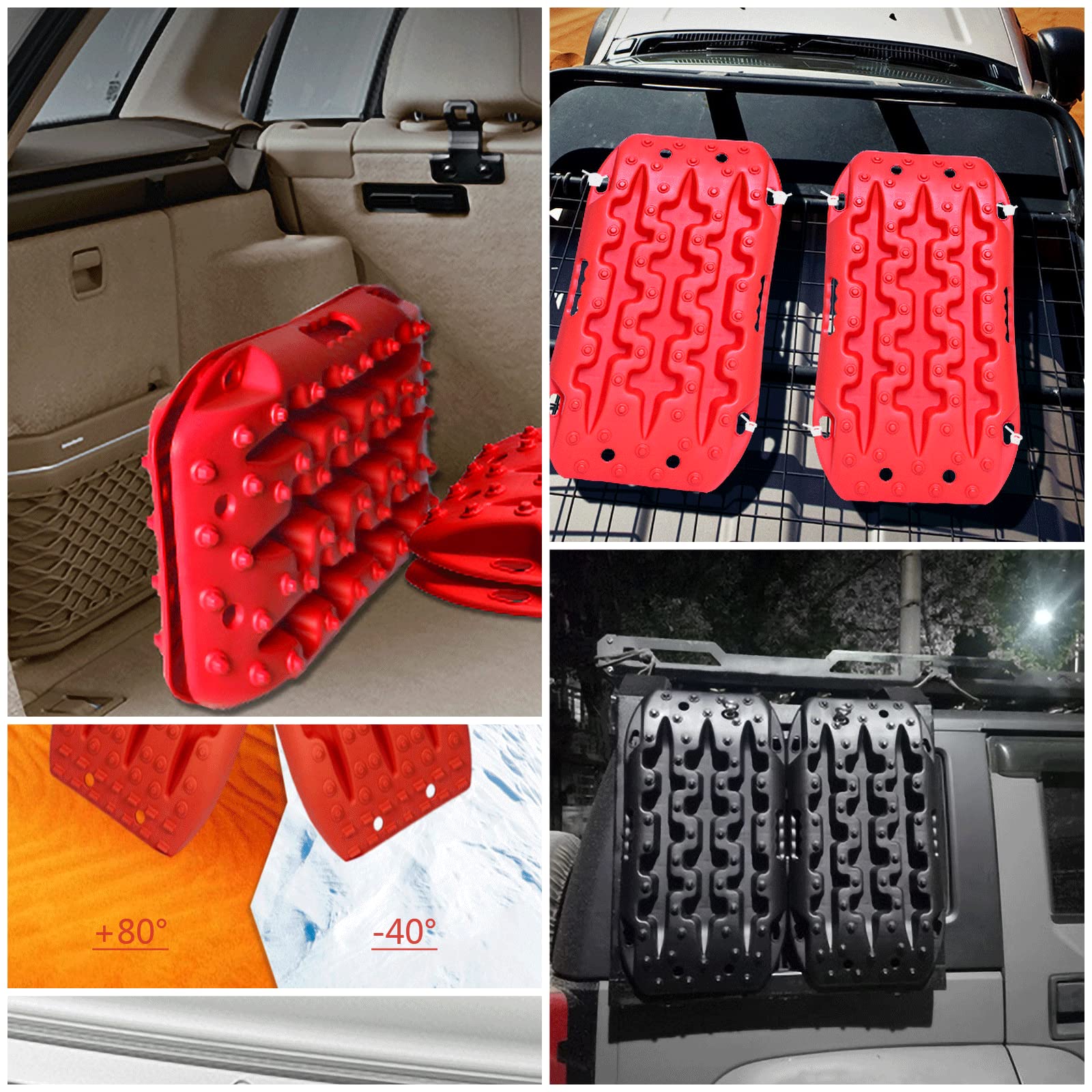 Przenośne tory trakcyjne awaryjne, Tire Traction Recovery Mats For Off Road Vehicles Pack Of 2 Multicolor(Dark Green)