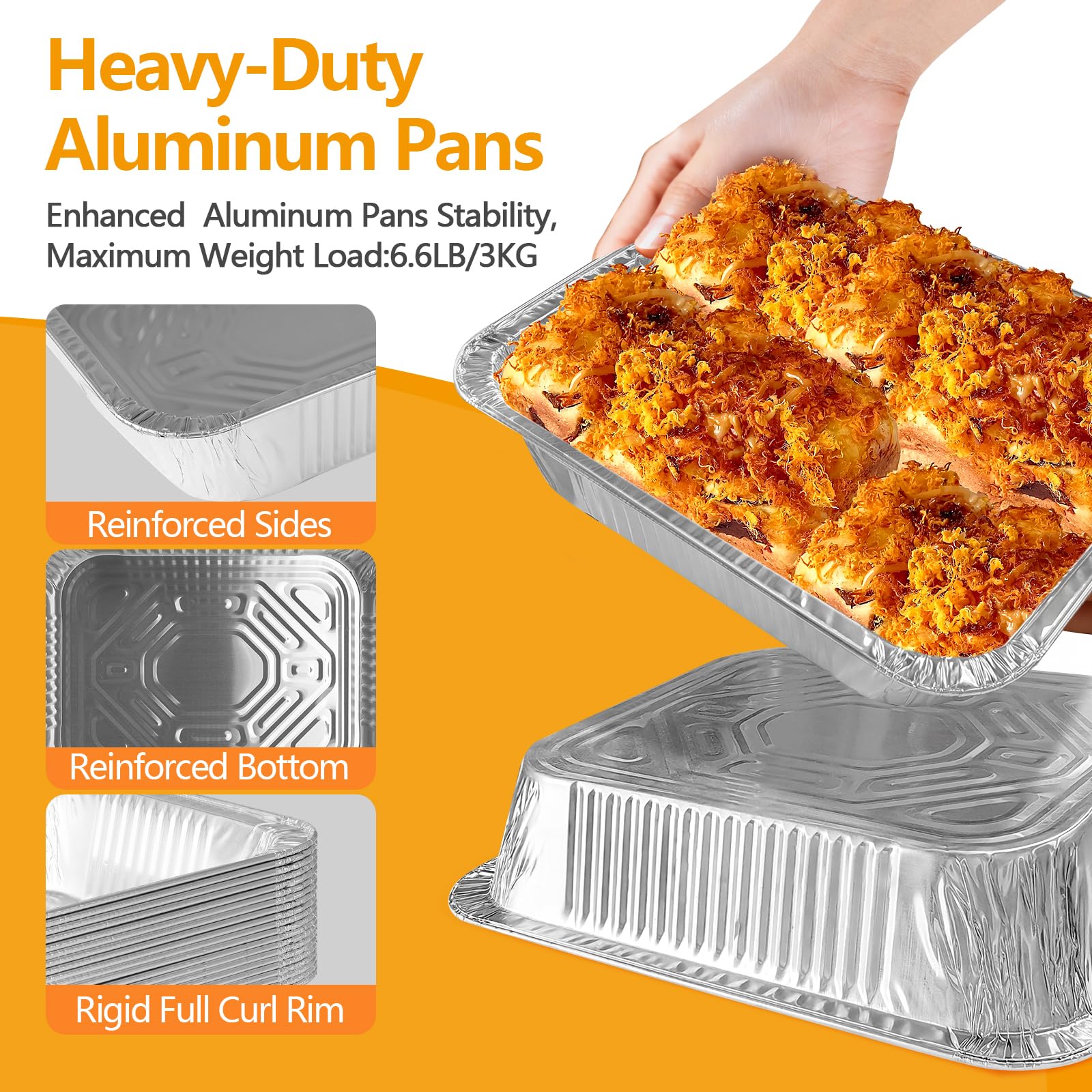 Thick Aluminum Foil Pans - 10 Pack -3
