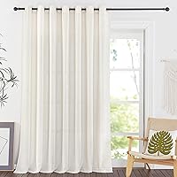 Vista 337 de NICETOWN Cortinas semitraslúcidas con textura de lino, con ojales, tratamiento de ventanas, cortinas verticales de lino con filtro de luz para sala