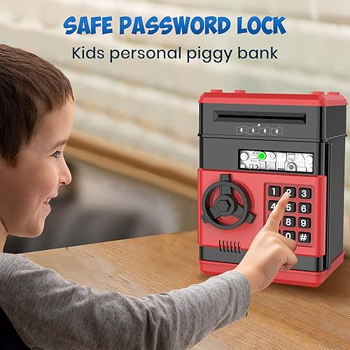 Miniatura 4 de alcancía Electrónica, Banco de Monedas tipo cajero automático, papel de dibujos animados auto deslizante, caja de seguridad con contraseña personal,