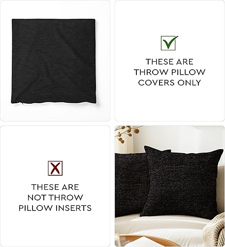 Miniatura 10 de Encasa Homes - Juego de 2 fundas de almohada de felpilla fina, 18 x 18 pulgadas, color liso texturizado, suave y liso, funda de cojín decorativa