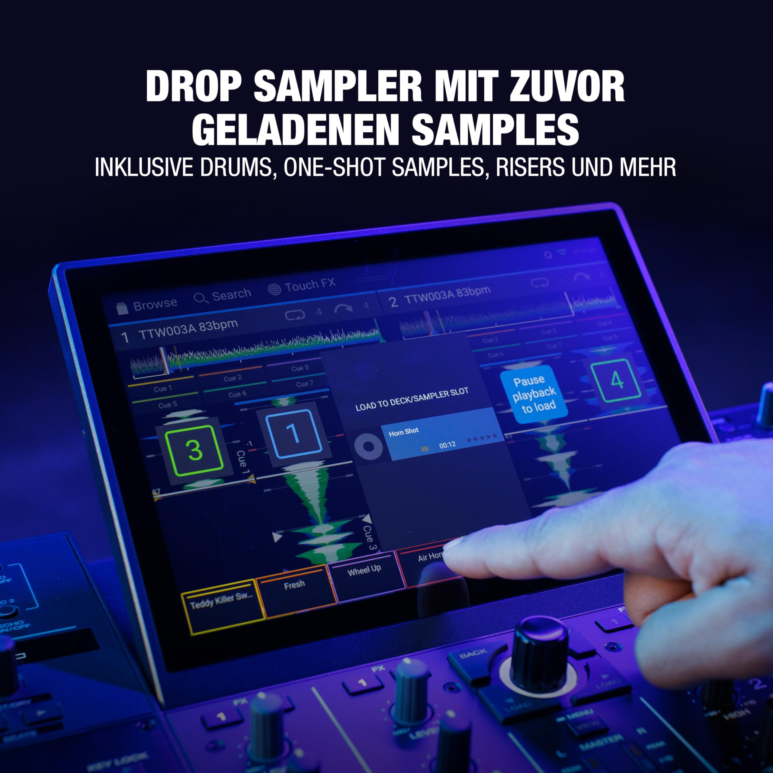 Denon DJ PRIME 4+ Standalone DJ-Controller mit Stem-Trennung auf 4 Decks, WLAN-Streaming, Drop Sampler Mixer, 10.1-Zoll Touchscreen, Beleuchtungssteuerung, Schwarz