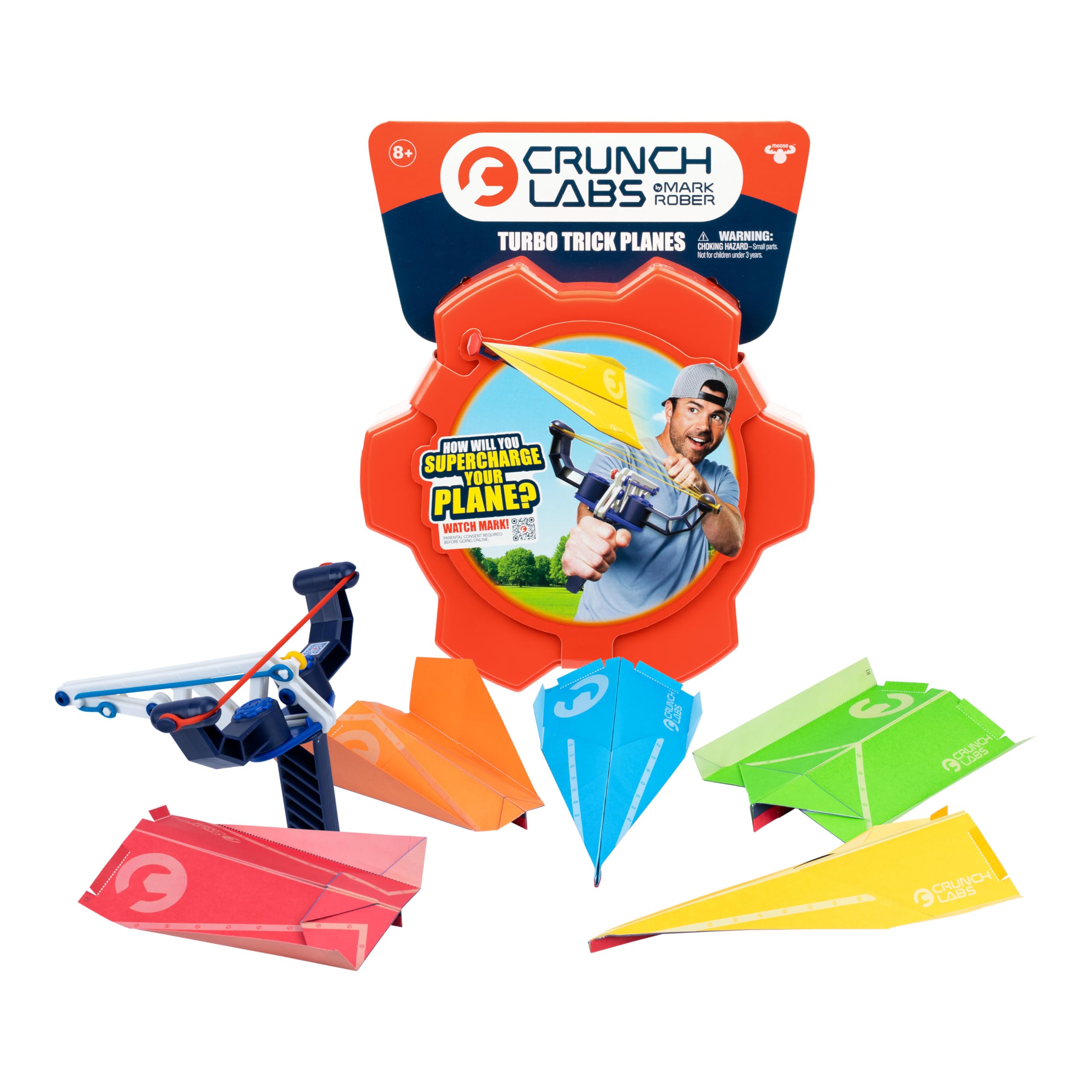 CrunchLabs by Mark Rober, Experience Mind Blowing Fun with Turbo Trick Planes, FOLD, LAUNCH, FLY & Create the Ultimate Paper Airplane, Engineered to Deliver Huge, Blow-your-mind "aha" Moments