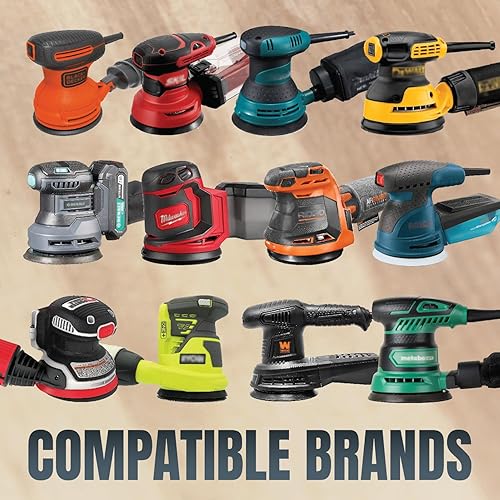 Miniatura 3 de POWERTEC Paquete de 25, 60 granos, discos de lijado de 5 pulgadas, con gancho y bucle, discos de papel de lija de óxido de aluminio de 5 pulgadas y