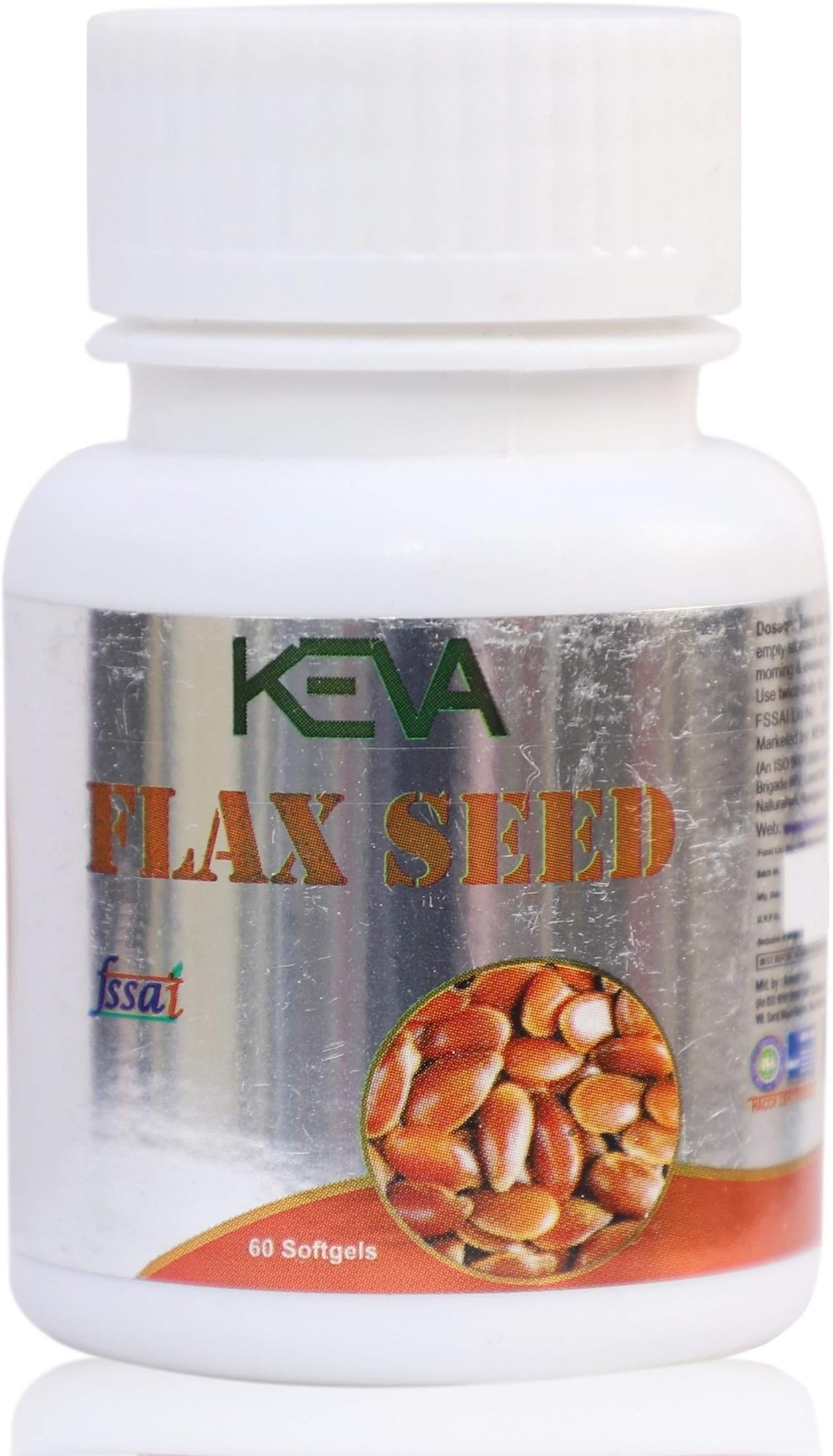 Keva Flax Seeds Softgels - An Ayurvedic Safe Product (60 Softgel)