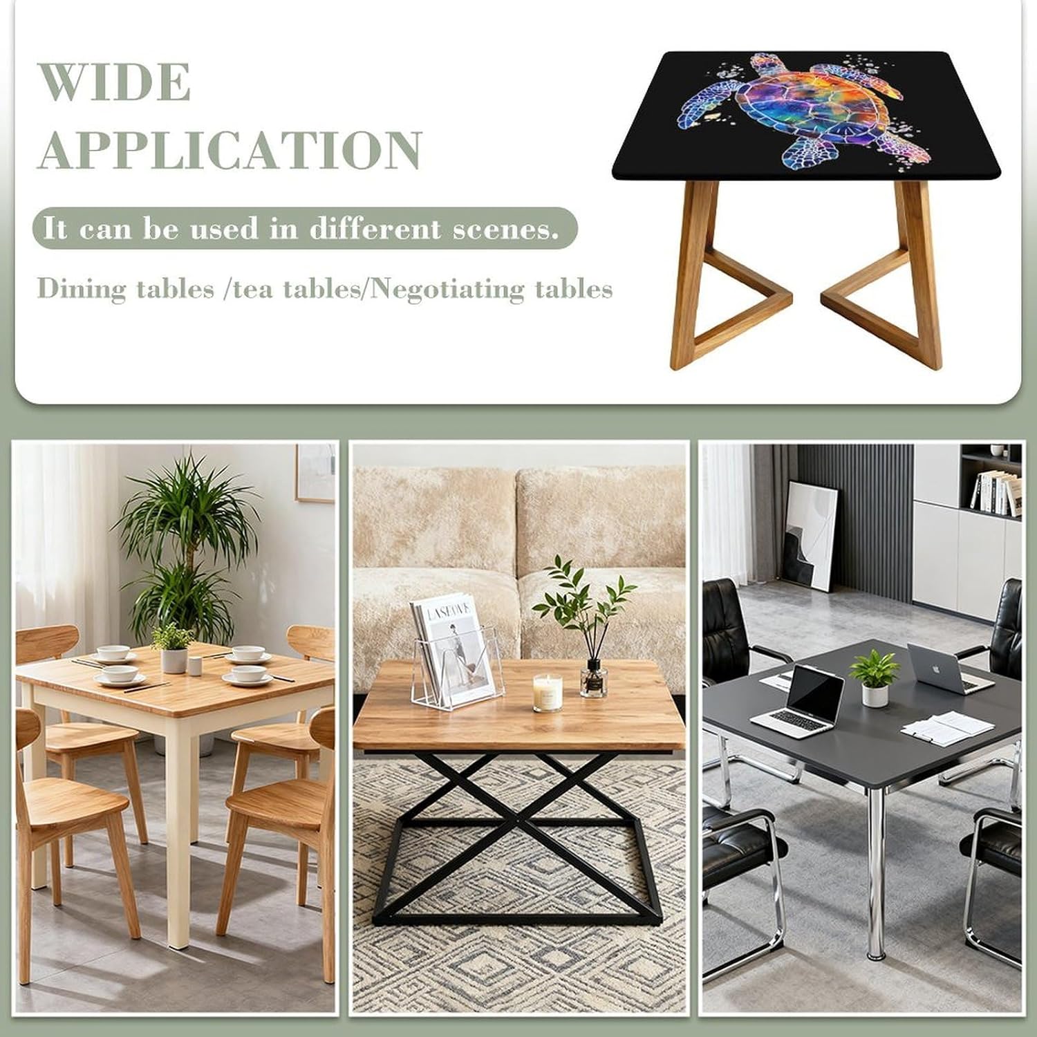 Hawaiian Honu Sea Turtle Square Tablecloth Print Table Cloths Table Cover Wedding Party Holiday Decor