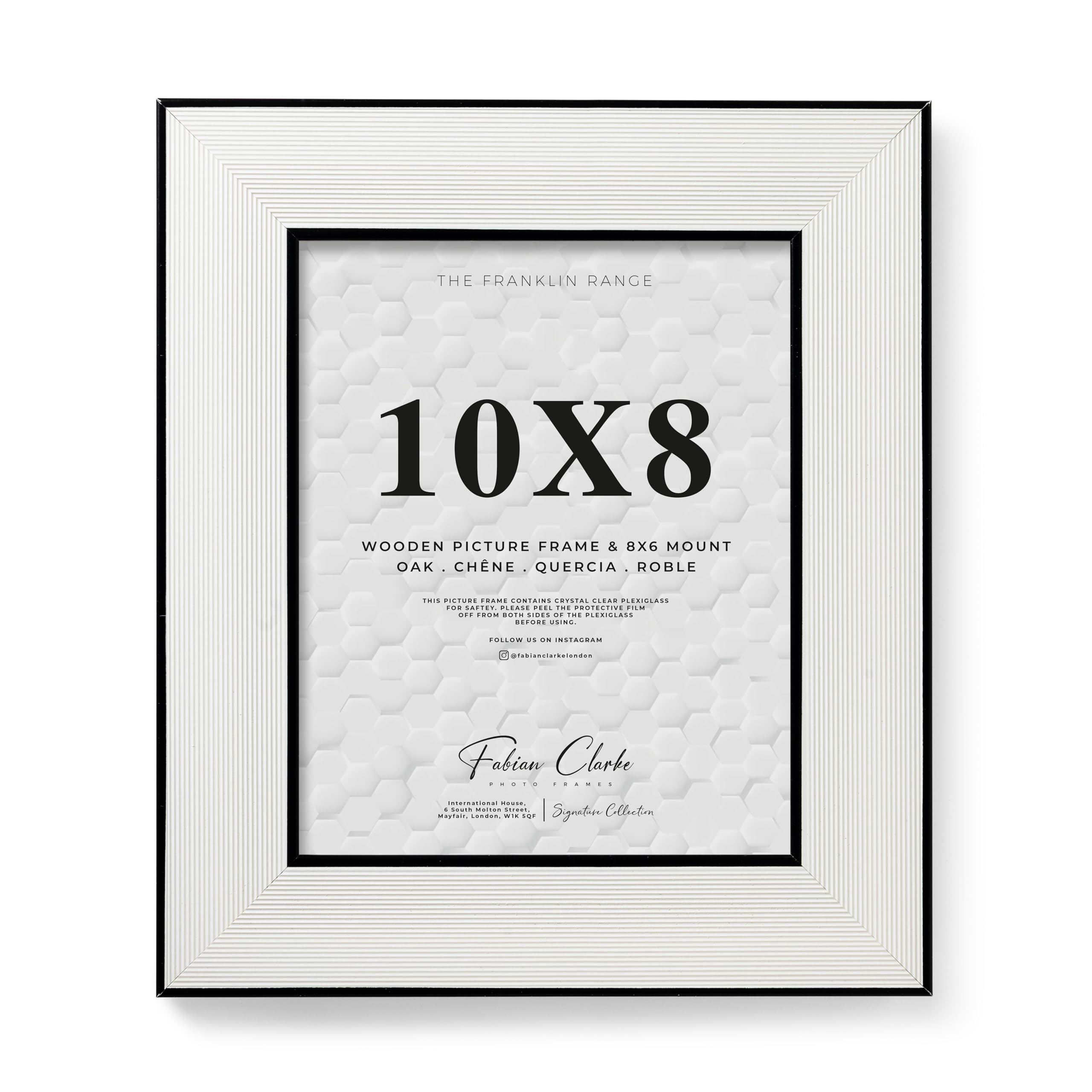 10x8 White Picture Frame with Black Edge Trim, Modern Contemporary Photo Frame for Home, Office or Gift
