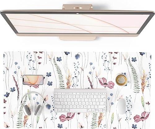 Miniatura 8 de QIYI - Alfombrilla grande para mouse y computadora, protector de piel sintética impermeable para escritorios, accesorios para escritura para