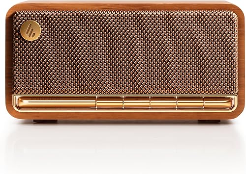 Edifier Altavoz Bluetooth de madera retro, altavoces portátiles inalámbricos con sonido estéreo de 20 W, altavoz de decoración vintage con AUX,