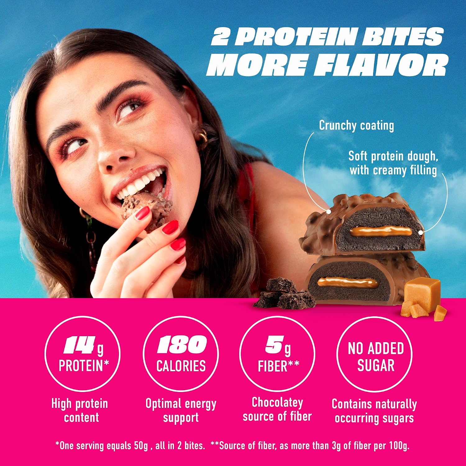  Satisbites Protein Bar, Dark Chocolate Caramel Brownie-12ct thumbnail