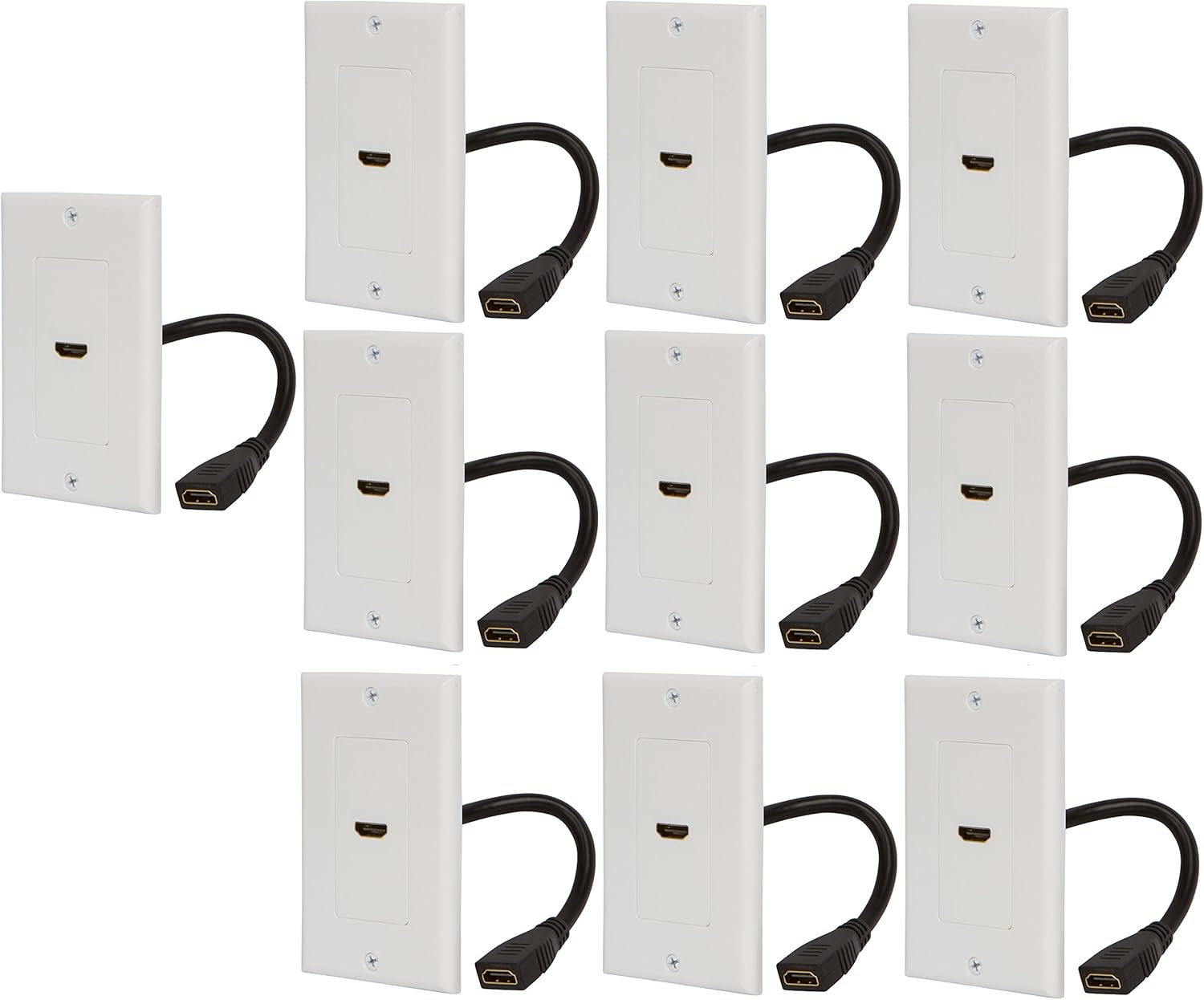 Nеw Dеаl Buyer's Point HDMI Wall Plate [UL Listed] with 6-Inch Pigtail (10, White)