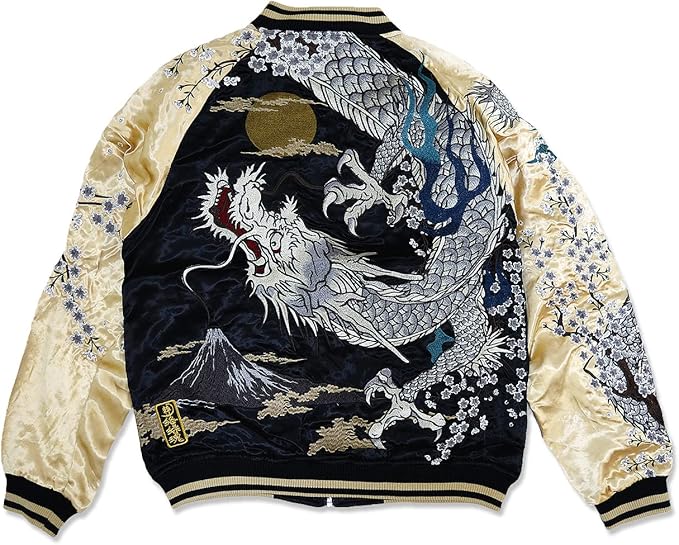 美品 絡繰魂 カラクリダマシイ 剛海に龍 スカジャン リバーシブル 刺繡【G】. 絡繰魂 - 新品タグ付き 絡繰魂 粋 スカジャン 和柄 刺繍 龍