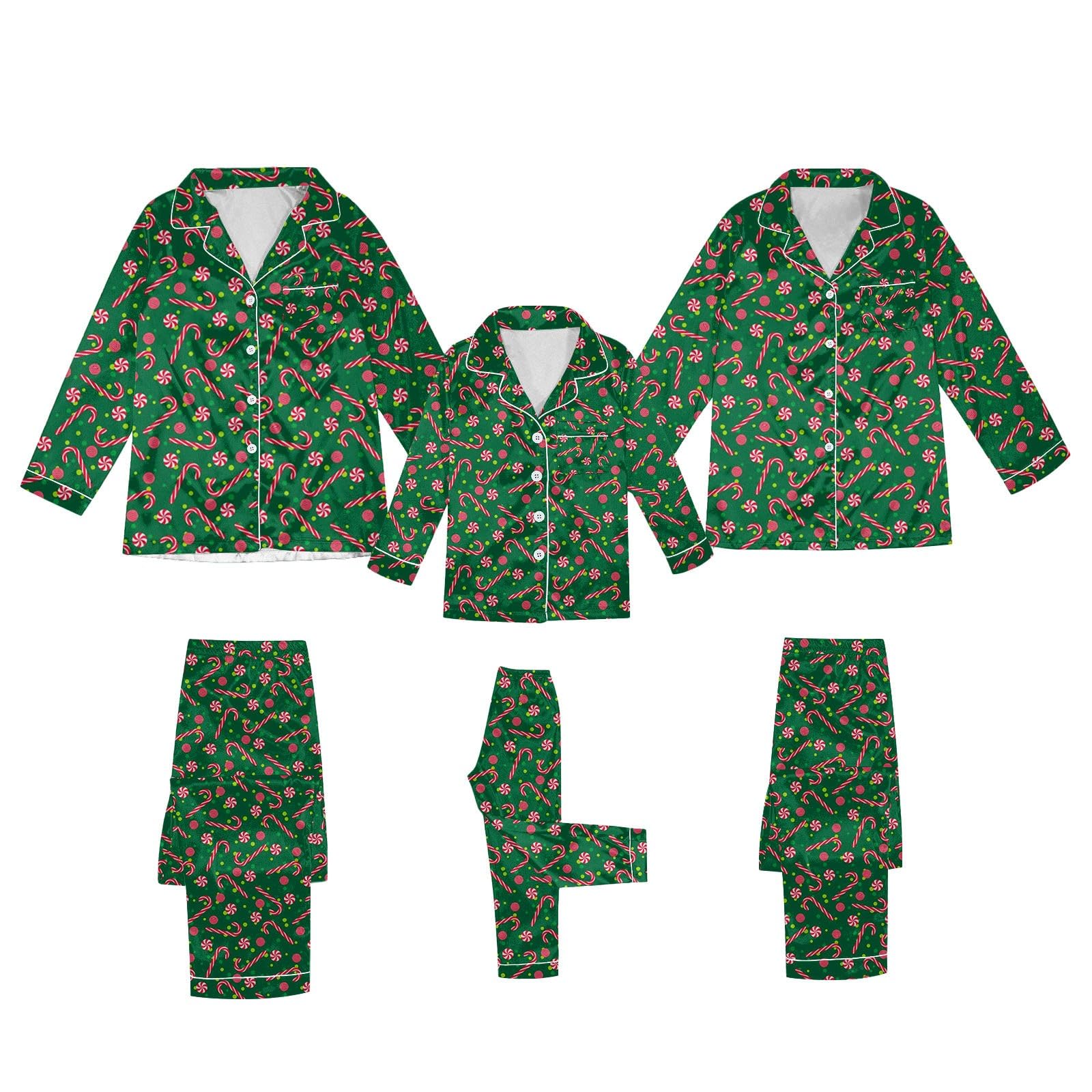 Silk Stain Family Pajamas Matching Sets 2025 Button Down Shirt and Pants Silky Xmas Pjs Jammies for Family Pictures