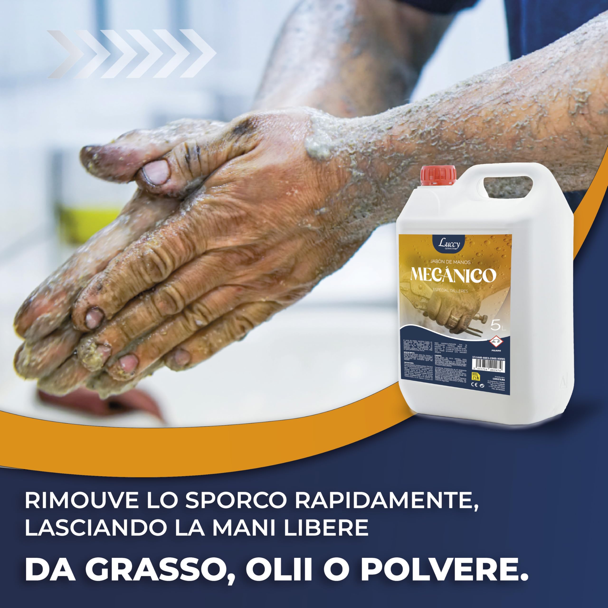 Sapone Mani Meccanico Professionale 20 Litres | Speciale Officine | Elimina Grassi, Oli e Sporco Ostinato | Sapone Mani Meccanici Uso Intensivo