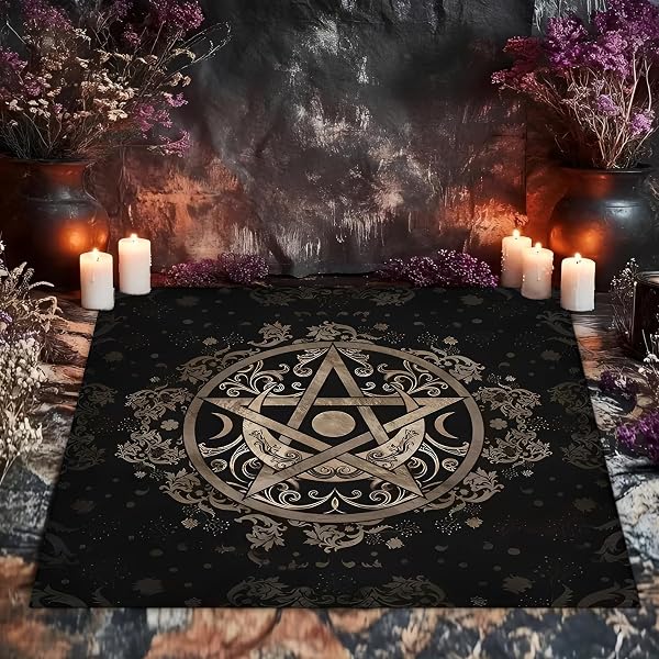 Tarot-Tischdecke, Altartuch, 74,9 cm, Tarot-Lesetuch, quadratisch für Tarotkarten-Deck, Hexerei, Wicca, heidnisch, spirituelles Zubehör, Wahrsagung, Tarot-Matte - 1
