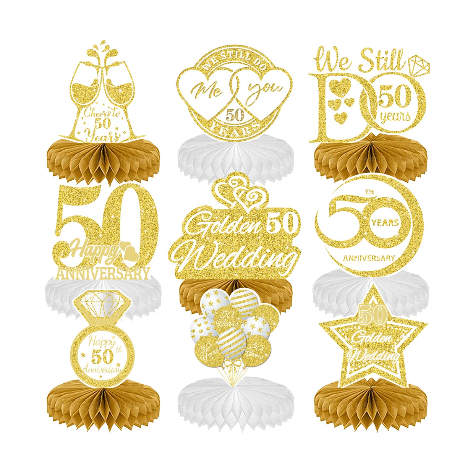 Hsioluted Honeys Comb Anniversary Decoration Table Accessories Suitable for Weddings Anniversaries and Family Celebration Event Anniversary Party Accessories