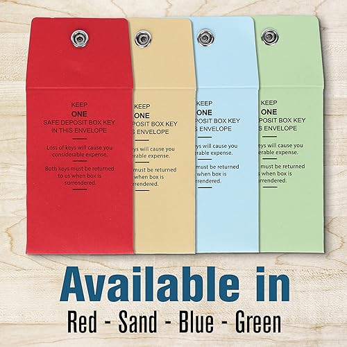 Miniatura 5 de BankSupplies Sobres para llaves | Sobres de seguridad rojos compactos | Paquete de 100 | 2-1/4 W x 3-1/2 H | Cierre de cierre a presión |