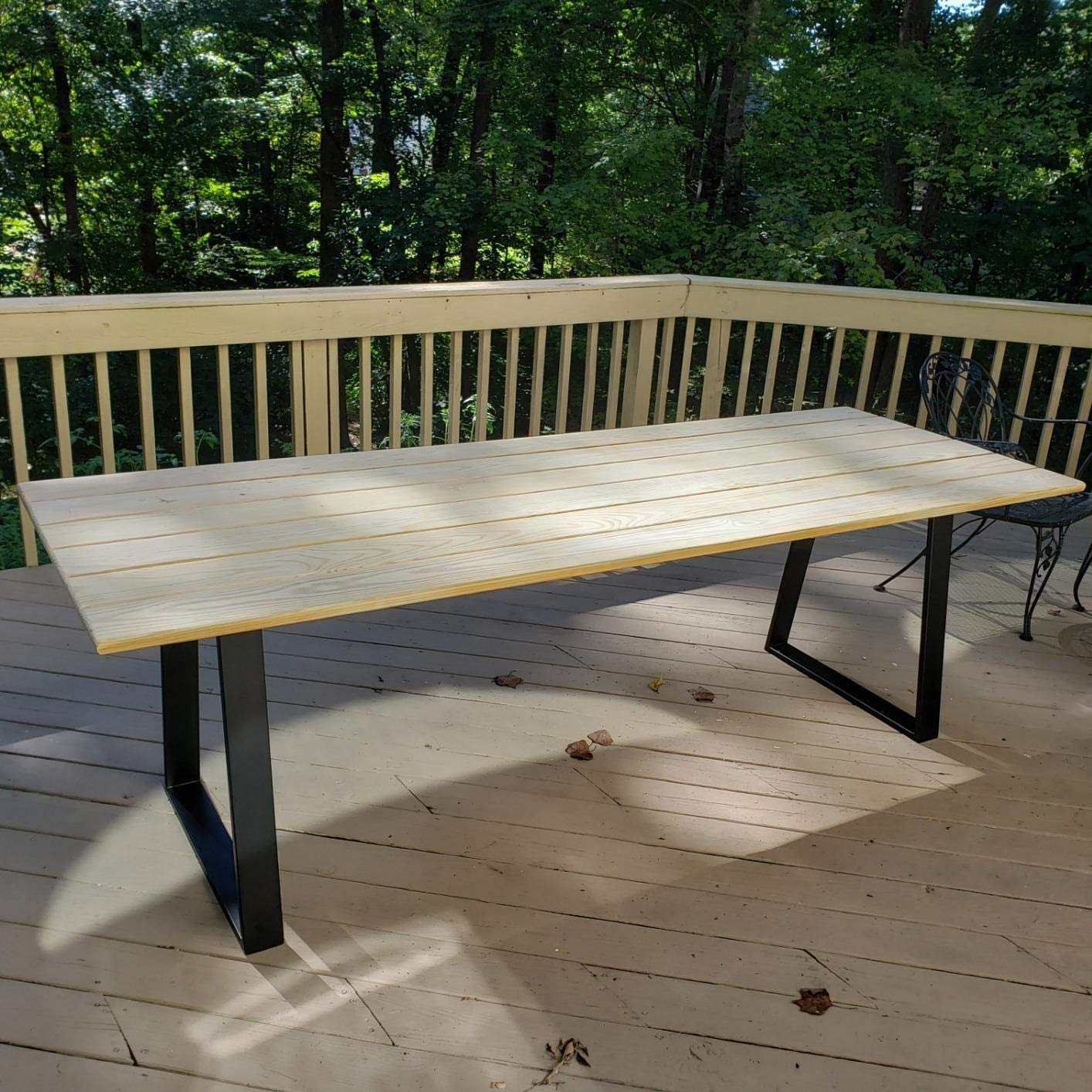 Metal Table Legs Desk Legs 28''H 25.6''W Set of 2 Heavy Duty Trapezoid