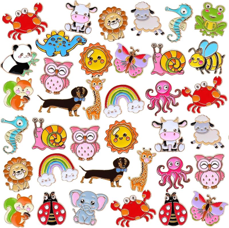 60 piezas lindos alfileres esmaltados para mochila animales de dibujos animados broche de solapa a granel divertidos alfileres comerciales a granel para sombrero ropa lindo Vbs regalos de fiesta decoraciones