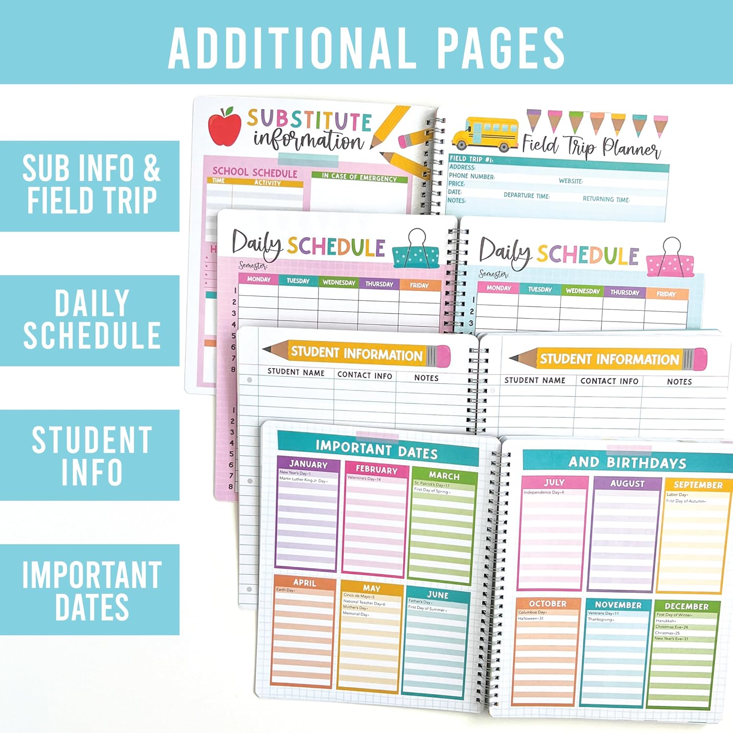Teacher Planner 2026-2027 - Undated Lesson Planner Book for Teachers image 4