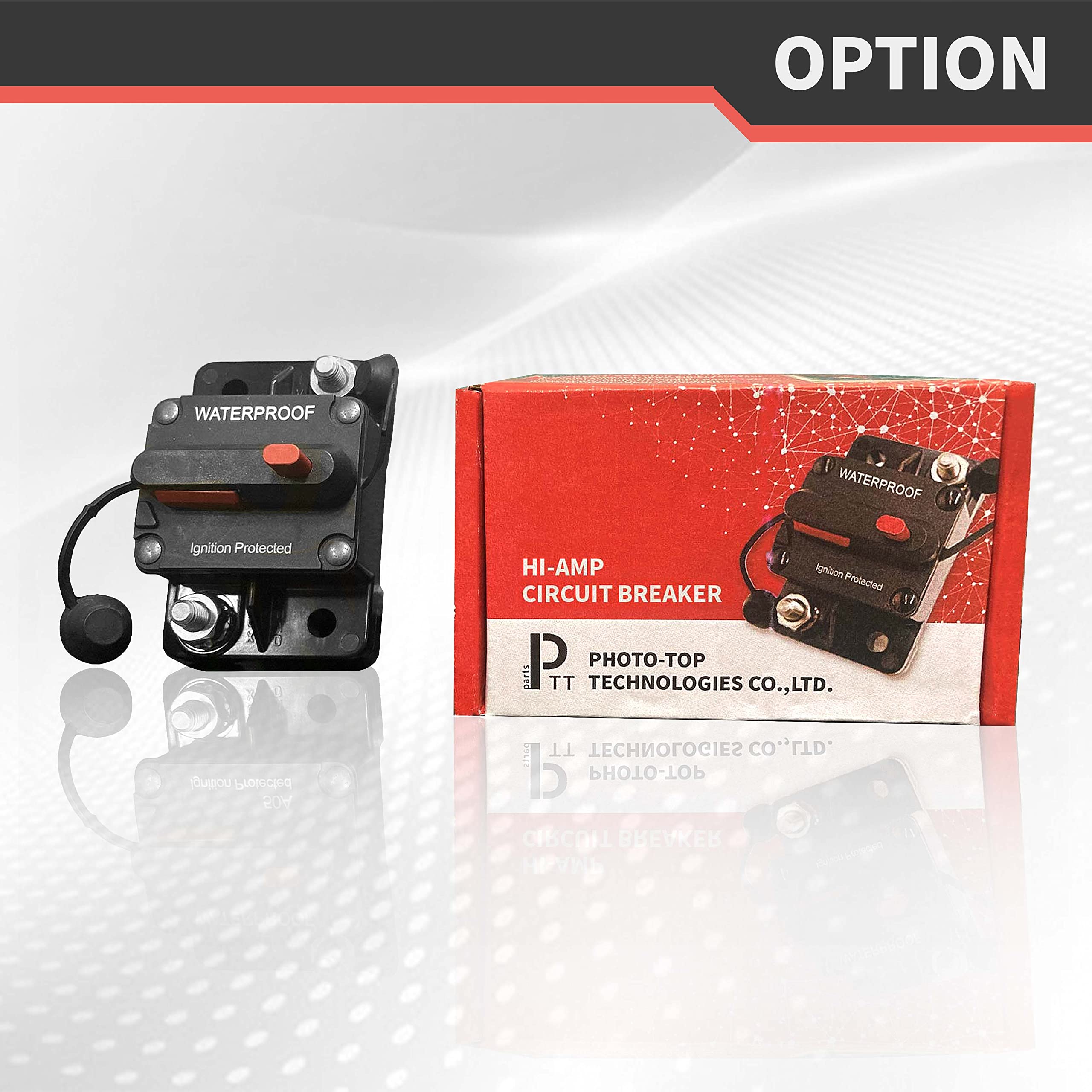 Disjoncteur Hi-Amp à goujon 1/4'' 100A 12 V 48 V DC étanche IP67 interrupteur de batterie thermique protection à réarmement manuel T3 pour Marin RV Caravan Pièces du système solaire