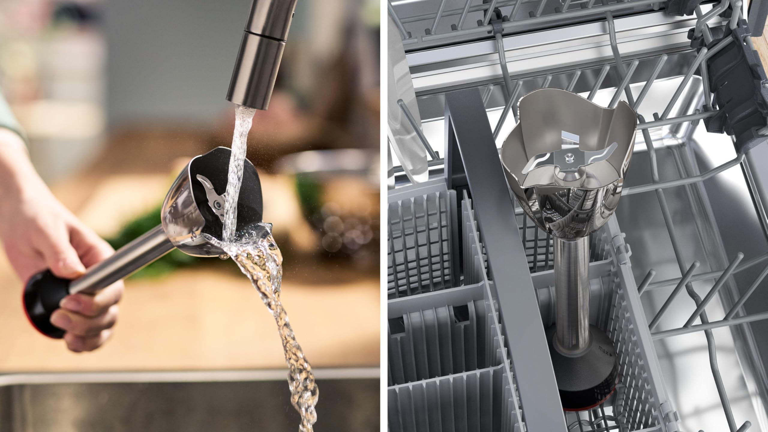 Bosch Serie 6 Frullatore a Immersione ErgoMaster MSM6M673, 1000 W, Ergonomico, Regolazione Dinamica della Velocità, Lame in Acciaio Inox, Tanti Accessori Inclusi, Bicchiere Graduato, Nero