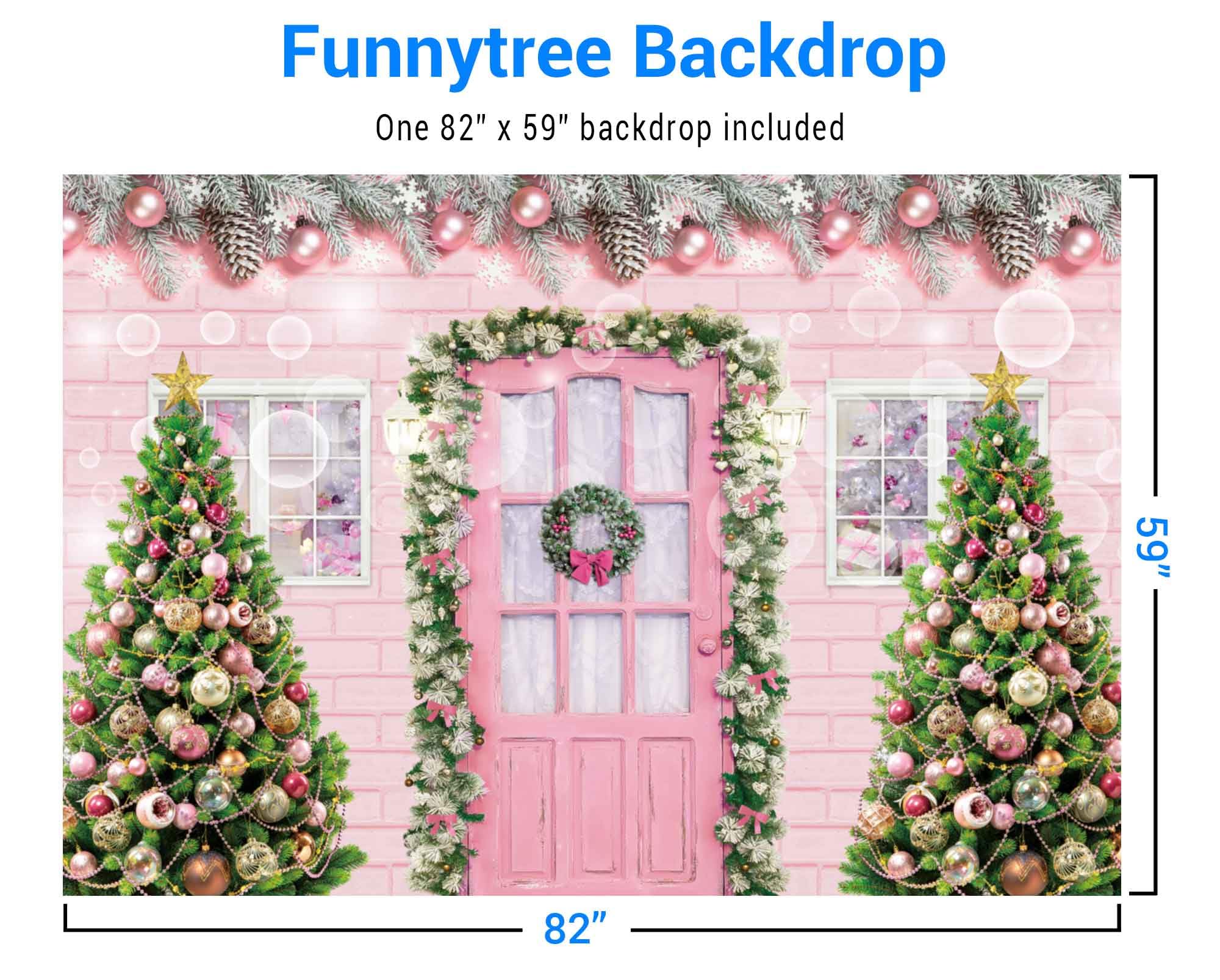 Amazon.com : Funnytree 7x5FT Pink Christmas Photography Backdrop
