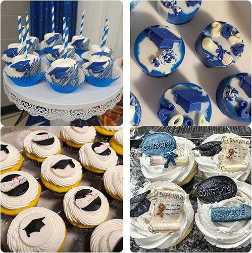 Miniatura 5 de Moldes de silicona para chocolate con tapa de graduación, moldes para hornear fondant de graduación 2023 para decoración de pasteles, decoración de