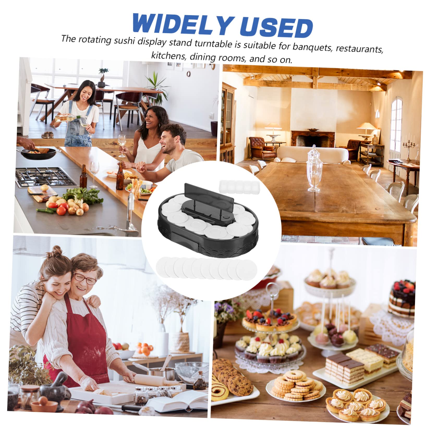 DOITOOL Rotating Sushi Display Turntable Multi-Use Automatic Display Stand for Party