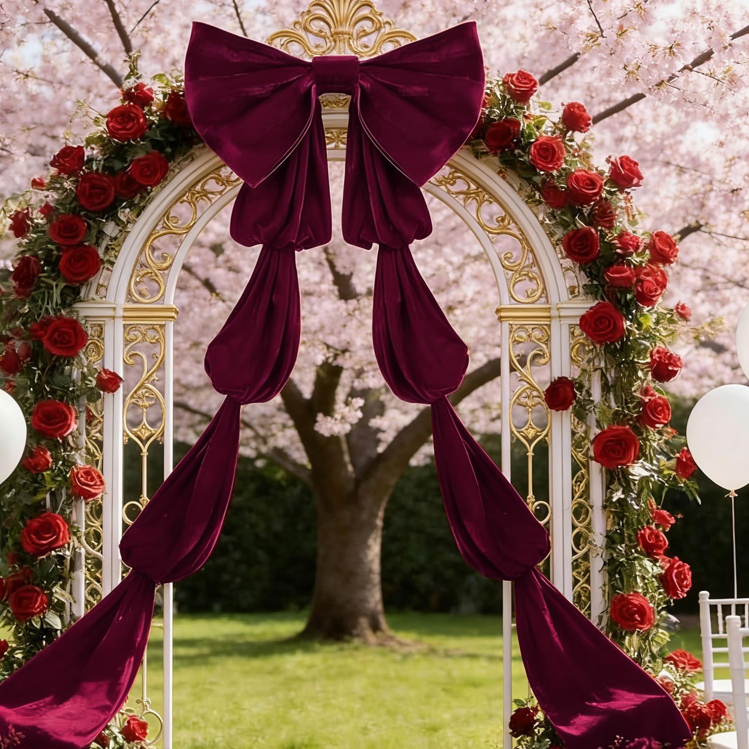 Luxury Giant Velvet Bow Decor Oversized Wall Bow Decorations Bow Decorative for Room Wall Party Birthday Backdrop Baby Shower Decor Front Door Patio Outdoor Wedding Arch