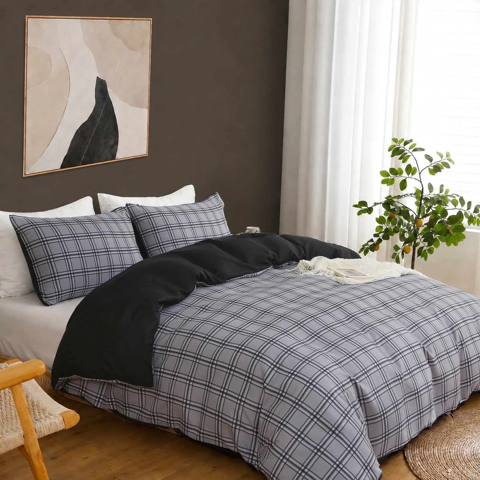 Grace King Size Duvet Cover Sets - Premium Microfiber Reversible Kingsize Duvet Cover Sets (230 x 220 cm) 3 Pcs - Ultrasoft Hypoallergenic Luxury Quilt Cover Bedding Set With Zipper Closure