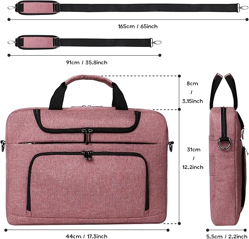 Miniatura 3 de BERTASCHE Bolsa para laptop de 17.3 pulgadas para mujer, funda para computadora portátil, para trabajo, viajes, negocios, maletín con correa para el