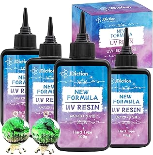 JDiction 400g UV Resin, New Formula Crystal Clear UV Resin Solar Cure Sunlight Activated Hard UV Resin Kit for Jewelry Making, Casting and Coating DIY Crafts