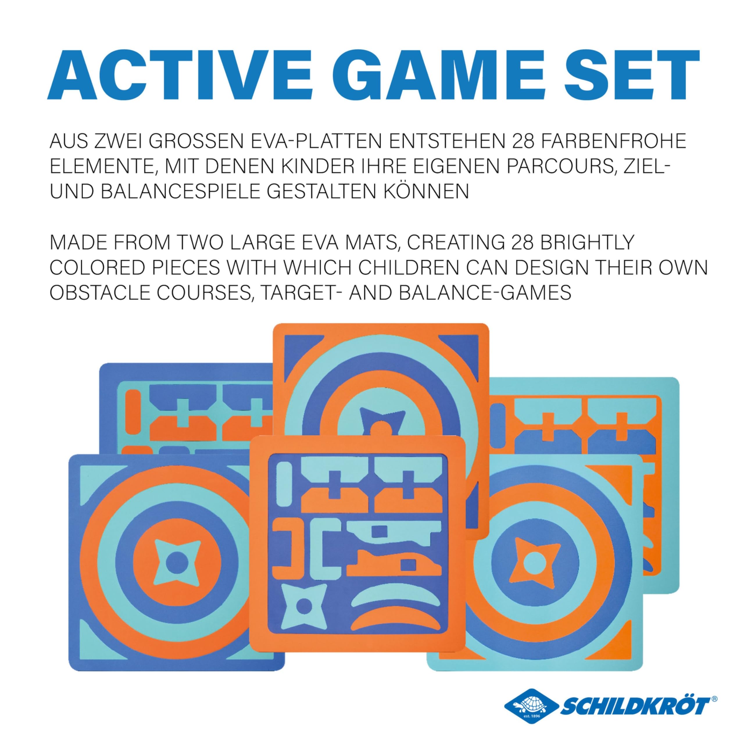 Schildkröt Active Games Set für Kinder - Kreativspiel & Geschicklichkeits-Parcours aus 28 Eva-Schaum-Teilen - Lernspiel für drinnen & draußen - fördert Koordination & Bewegung ab 5 Jahren