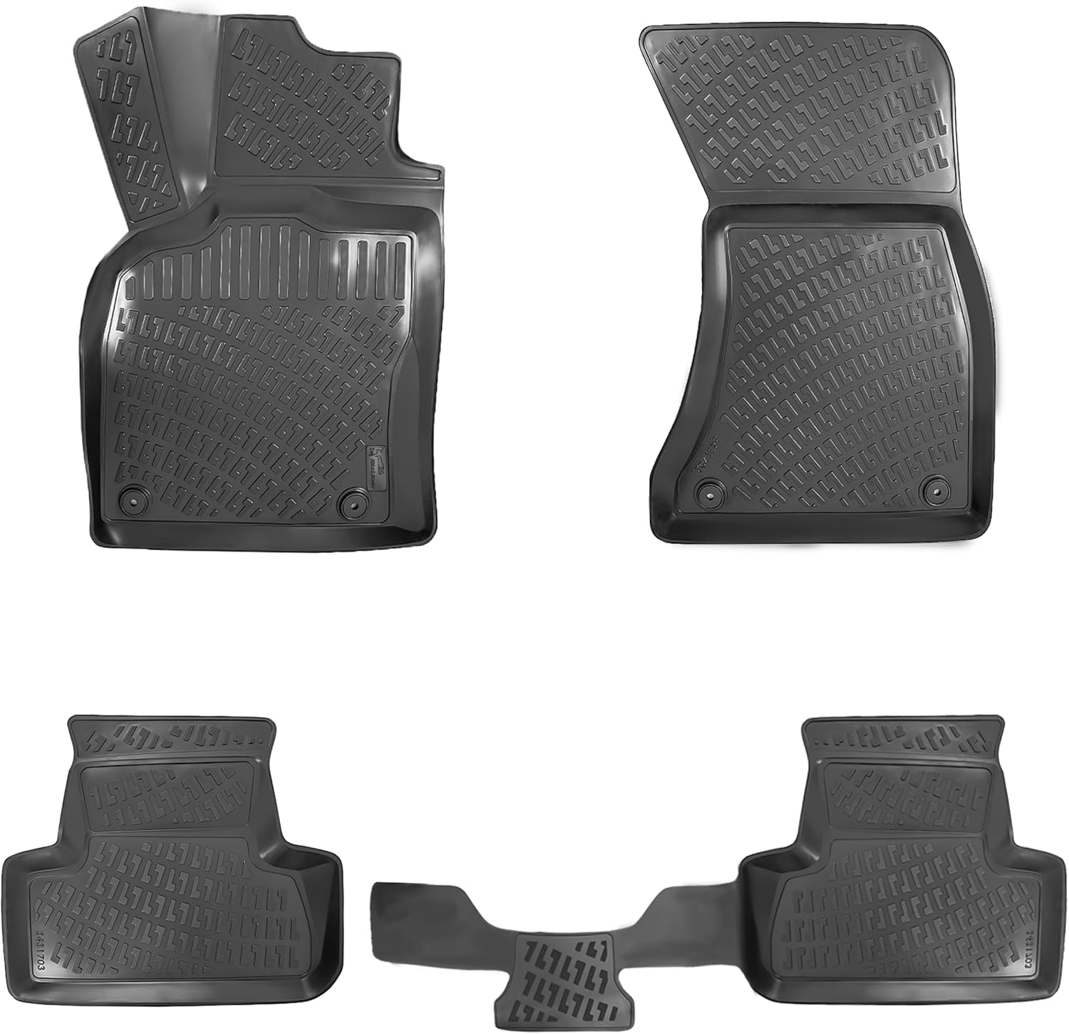 Volvo XC60 2010-2017 Custom Fit Floor Mats Rubber 3D Car Mats Laser Measured Floor Liners All Weather Heavy Duty Waterproof Odorless Non-Slip TPE (Front & Rear, Black)