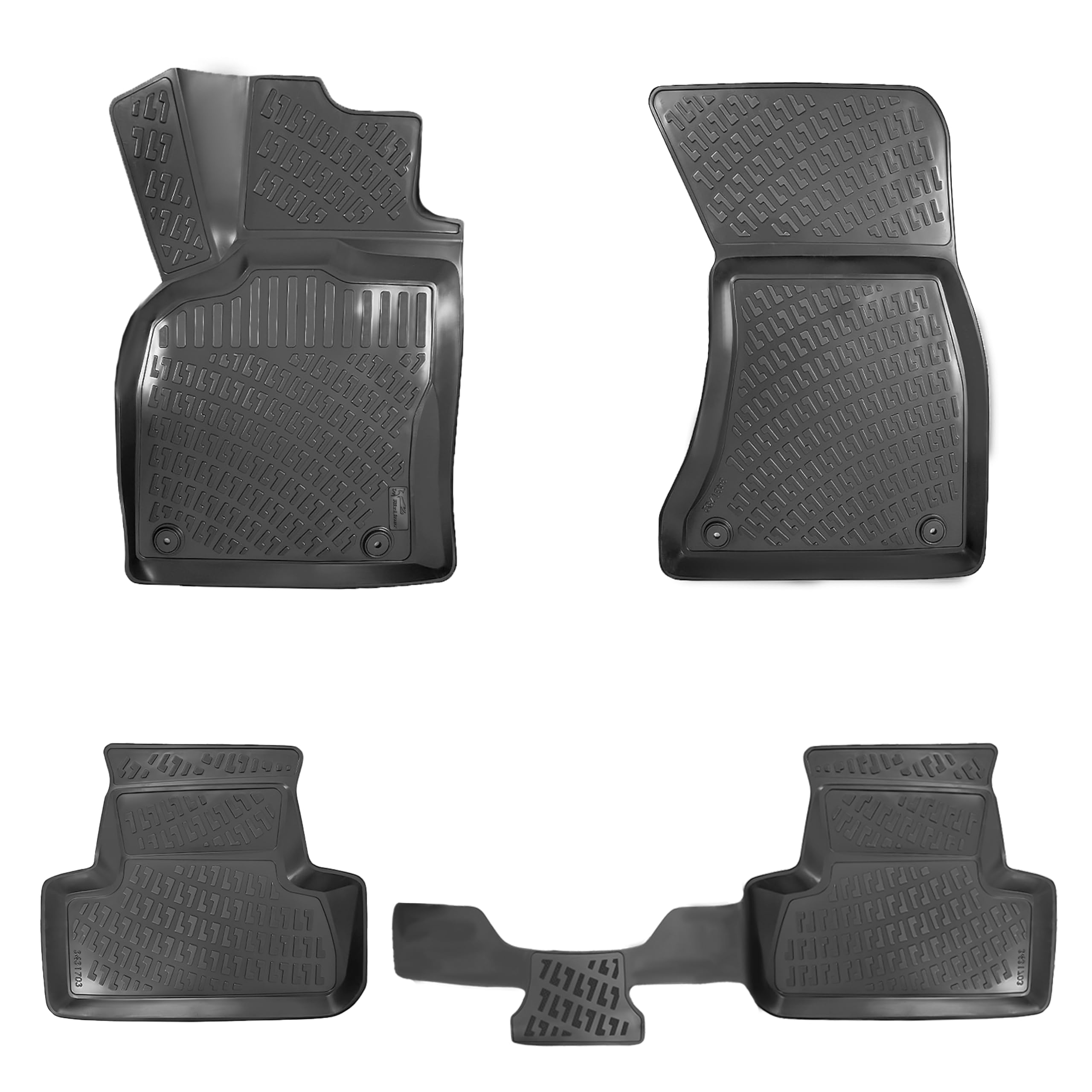 RizLiner Hyundai Ioniq 5 Unmovable Console 2022-2026 (No Movable Console) Floor Mats 3D Custom Fit Rubber Car Mats All Weather Laser Measured Floor Liners Heavy Duty Waterproof (Front & Rear) — view 18