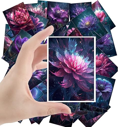 Miniatura 7 de Calcomanías grandes, 24 piezas (2.5 x 3.5 pulgadas cada una) Increíbles y brillantes hongos psicodélicos mágicos, postales vintage, tarjetas de