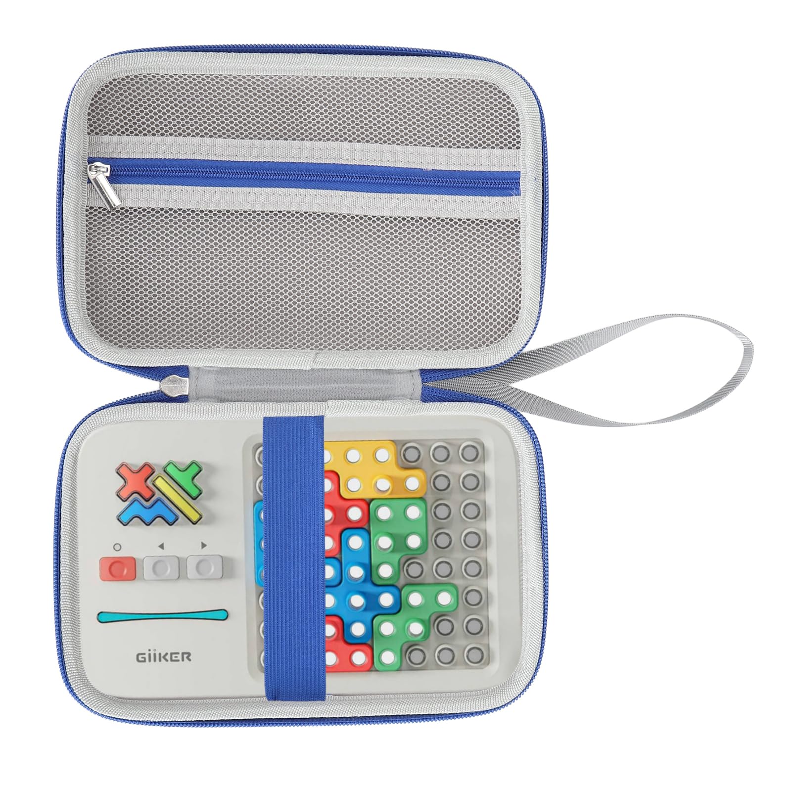 XUMIUZIY Hard Carrying Case for Super Blocks Puzzle Game, for Brain Teaser Puzzles Interactive Handheld Game Console, Mesh Pocket for Accessories
