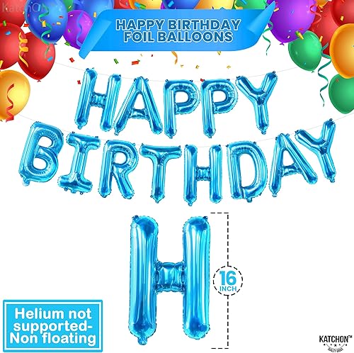 Miniatura 7 de KatchOn, Cartel azul grande de número 3 con pancarta azul de feliz cumpleaños, 40 pulgadas, paquete de 2 | Globo de letra de feliz cumpleaños y