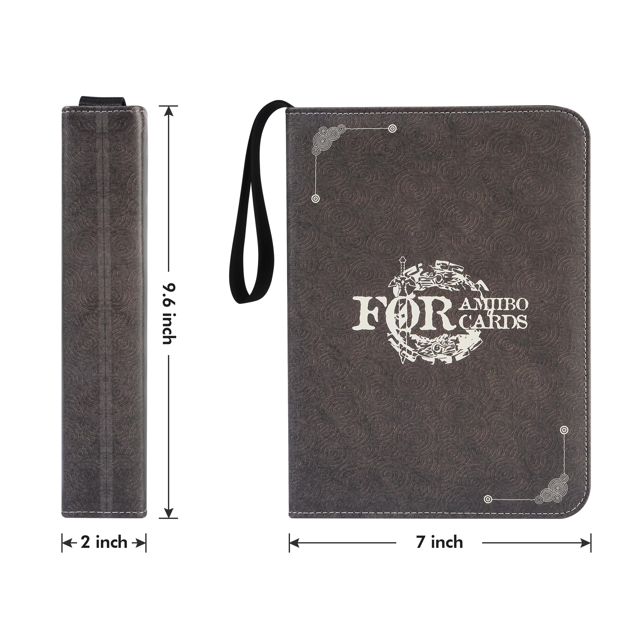 iofeiwak Mini album Amiibo per esporre carte, marrone, 2,1 x 3,1 cm, ecopelle, impermeabile, 20 buste incluse