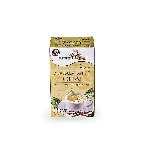 Miniatura 3 de Nature's Guru Instant Cardamom Chai Tea - Mezcla de bebida endulzada, 10 paquetes de bebidas individuales para llevar (paquete de 4)