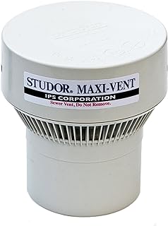Studor 20342 Maxi-Vent Air Admittance Valve with Push-Fit Rubber Connector, White