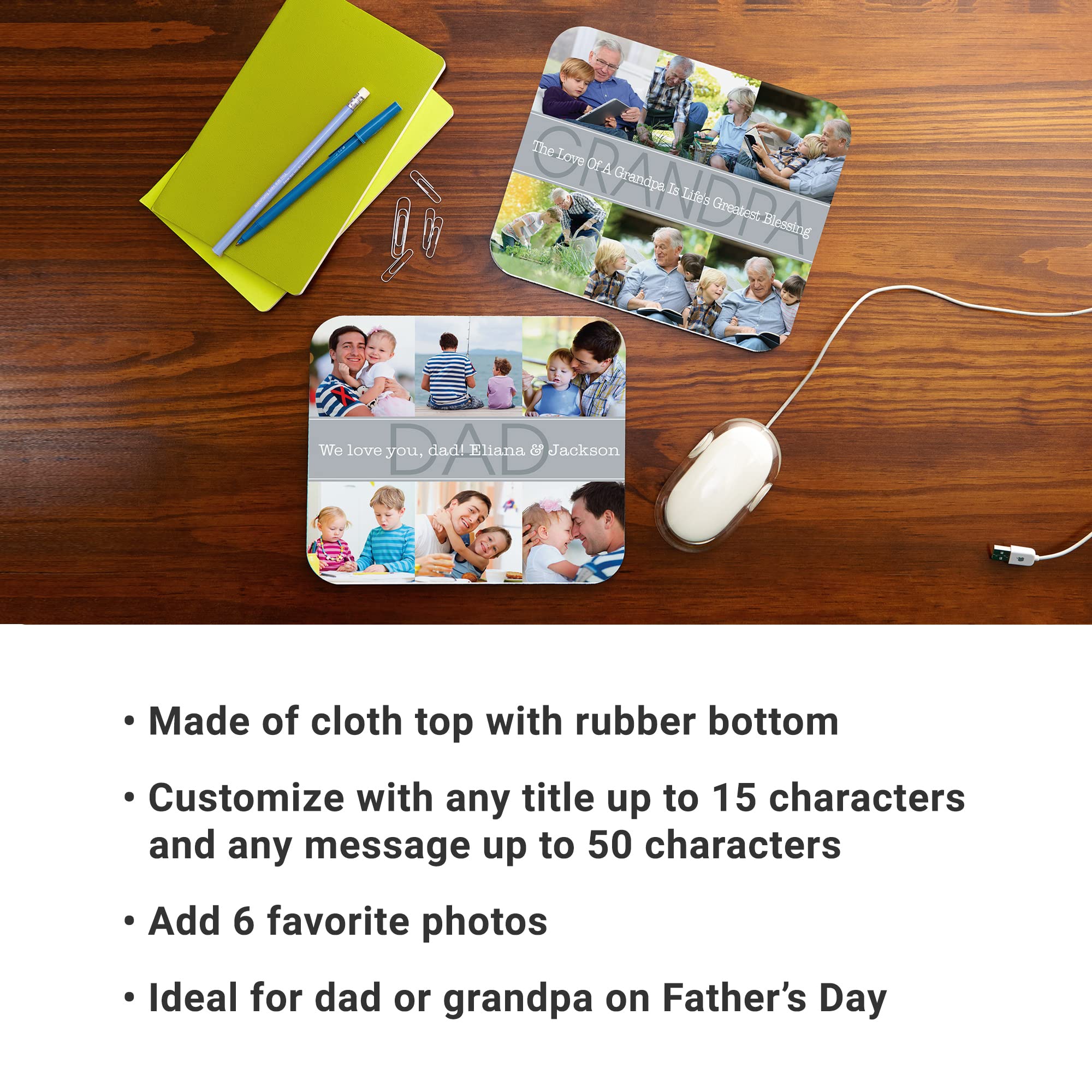 Mouse Pad Pc Rotondo Scritta I Love Dad Fathers Day Festa Del Papa, image size:2000x2000