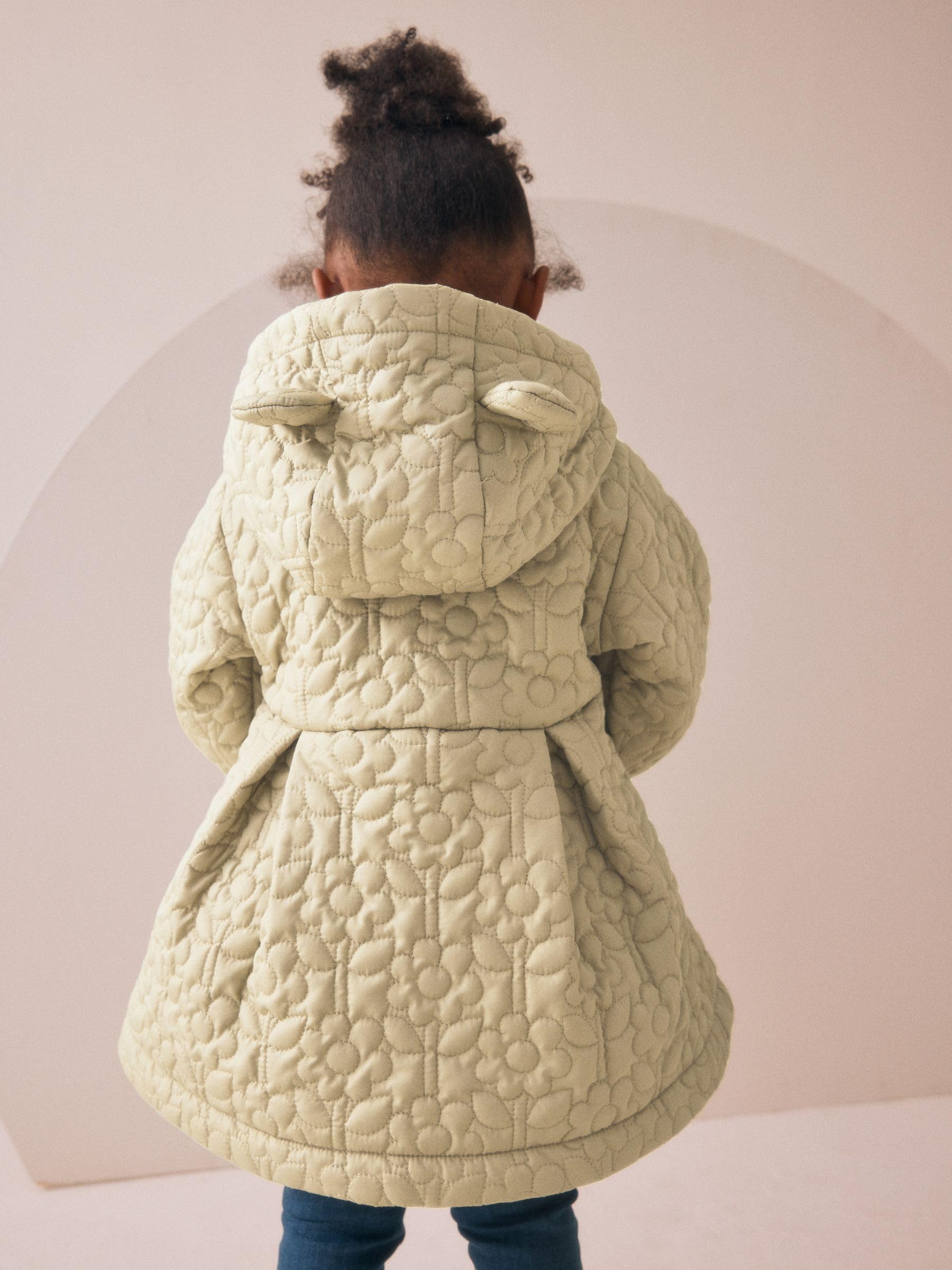 NEXT Ragazza Cappotto impermeabile trapuntato con fondo svasato | Bambino, Standard, Zipper, Lavabile in lavatrice